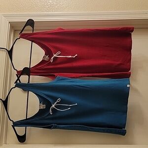 2 Lucky Brand tanks with drawstring neck